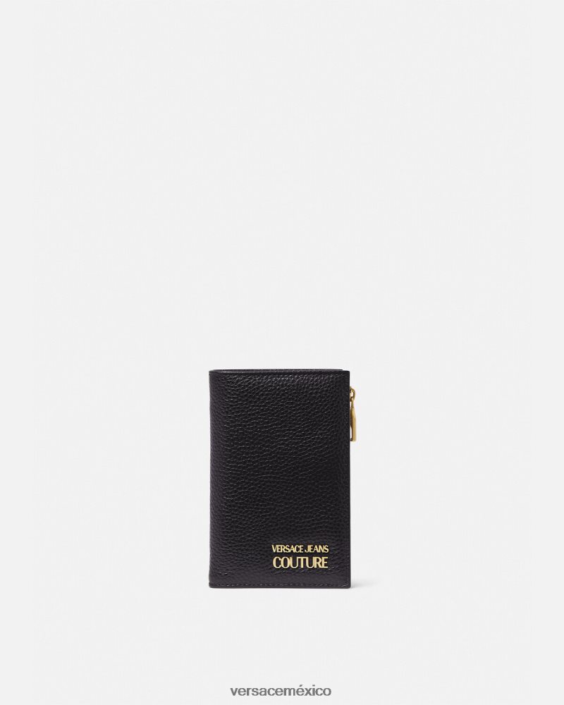 Versace cartera con logotipo negro accesorios hombres 84626J2487