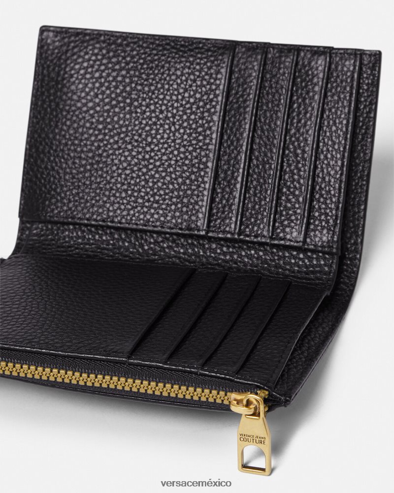 Versace cartera con logotipo negro accesorios hombres 84626J2487