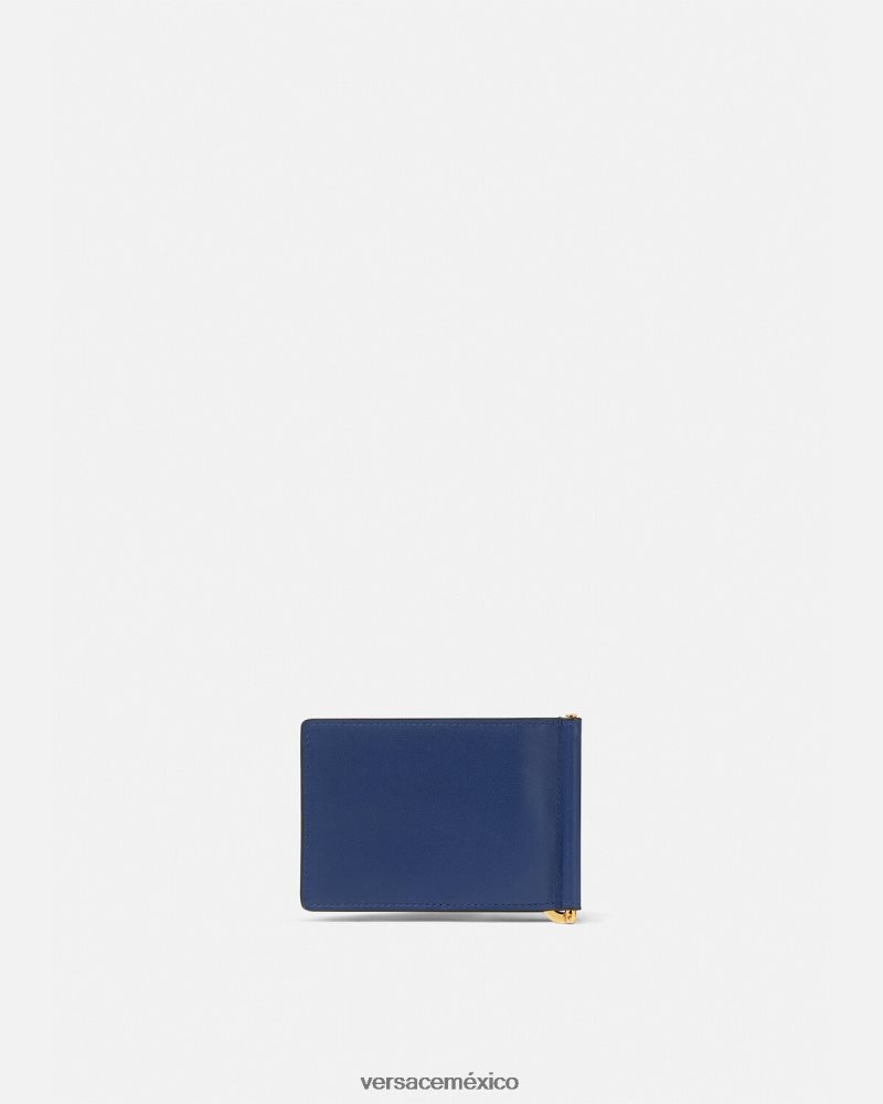Versace cartera plegable con clip Medusa Biggie azul accesorios hombres 84626J1632