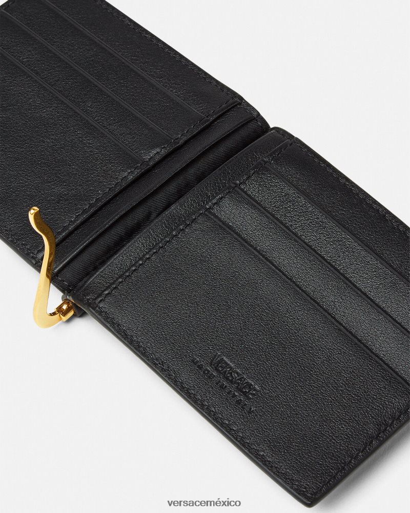 Versace cartera plegable con clip Medusa Biggie negro accesorios hombres 84626J1634