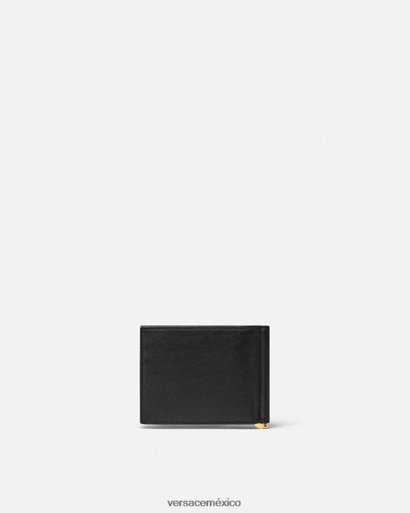Versace cartera plegable con clip Medusa Biggie negro accesorios hombres 84626J1634