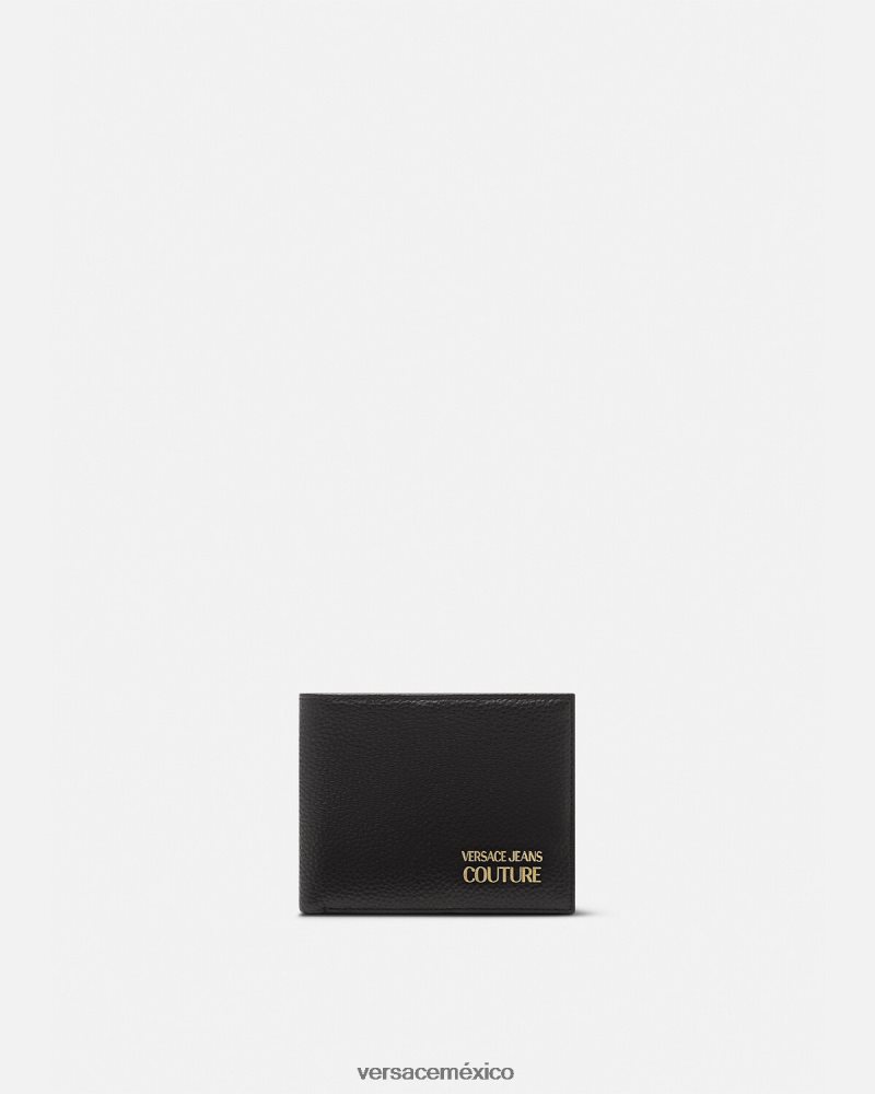 Versace cartera plegable con logo negro accesorios hombres 84626J2476