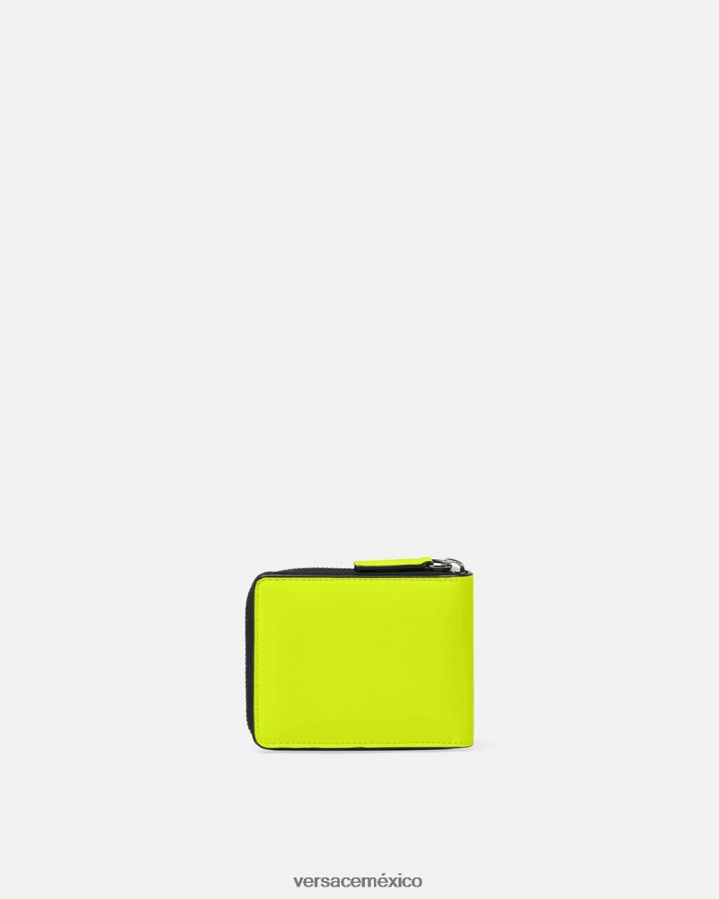 Versace cartera plegable con medusa biggie amarillo accesorios hombres 84626J1641