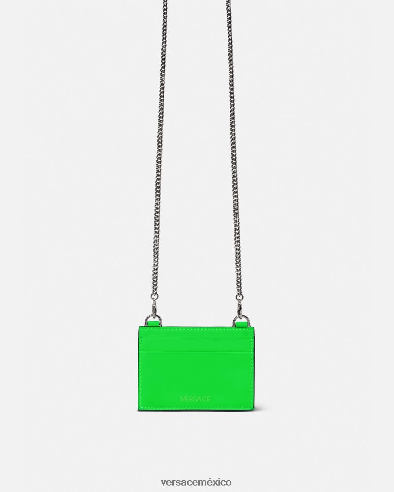 Versace tarjetero con medusa biggie verde accesorios hombres 84626J1644