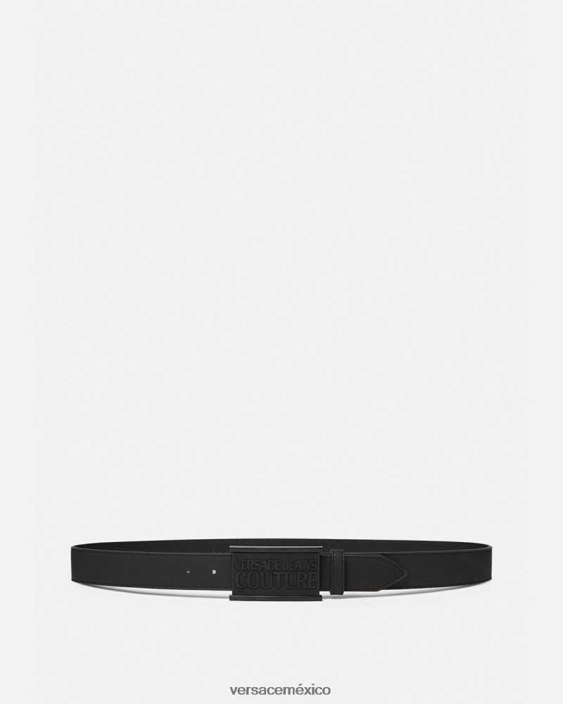 Versace cinturón con logo en el mismo tono negro accesorios hombres 84626J2508
