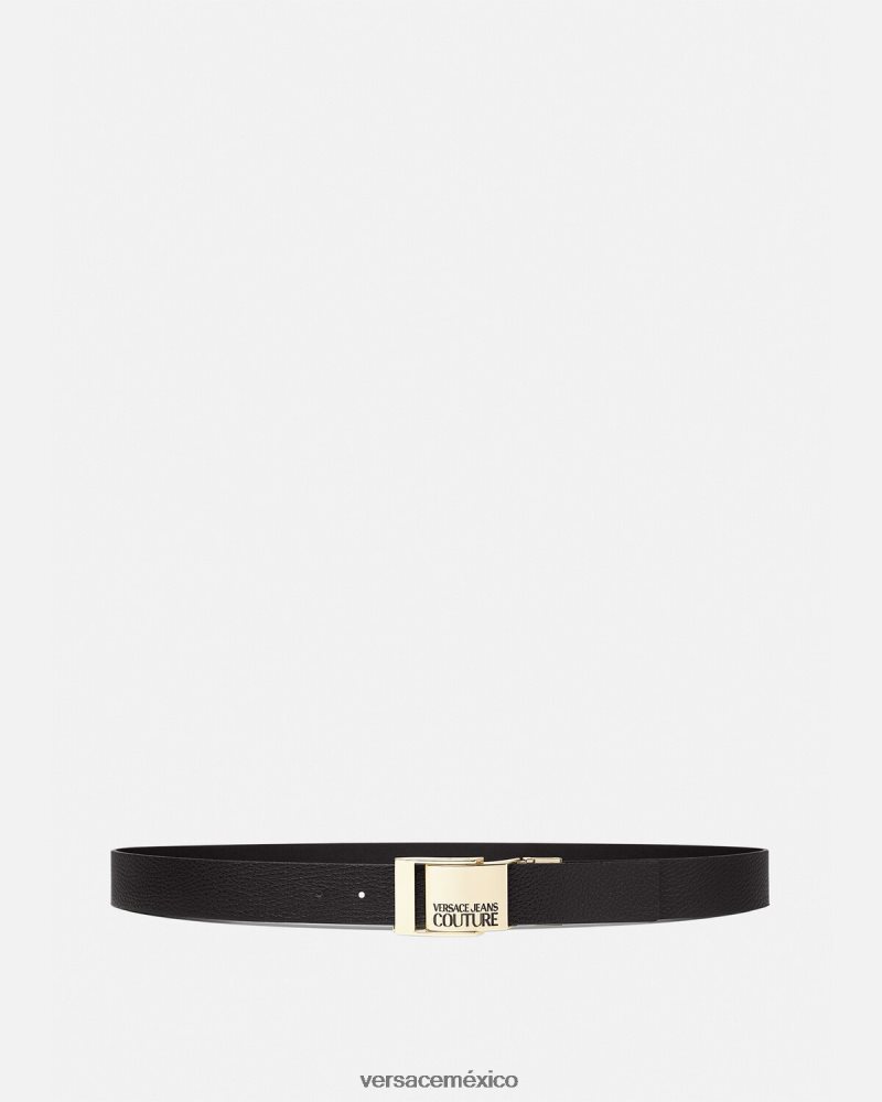 Versace cinturón con logo negro accesorios hombres 84626J2509