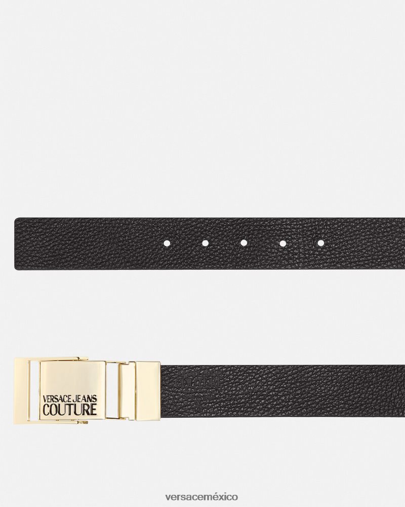Versace cinturón con logo negro accesorios hombres 84626J2509