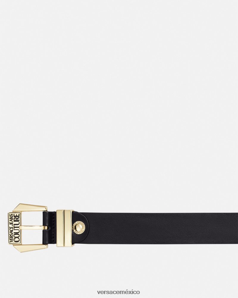 Versace cinturón con logo oro negro accesorios hombres 84626J2499