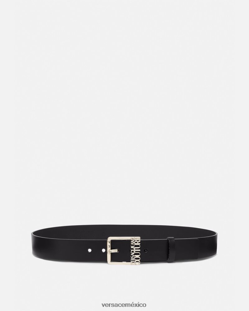 Versace cinturón con logo oro y negro accesorios hombres 84626J2480
