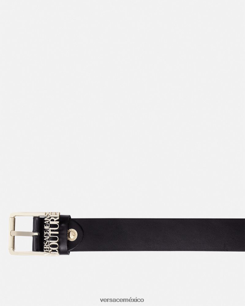 Versace cinturón con logo oro y negro accesorios hombres 84626J2480