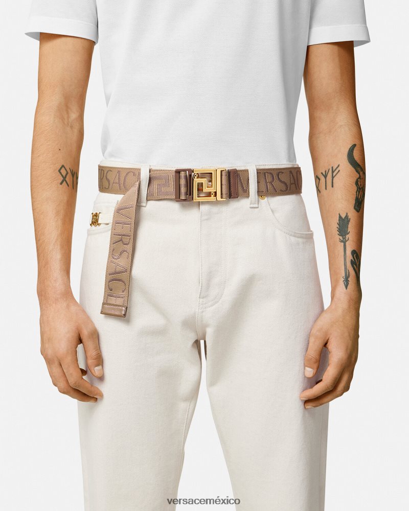Versace cinturón reversible integral marrón accesorios hombres 84626J1612