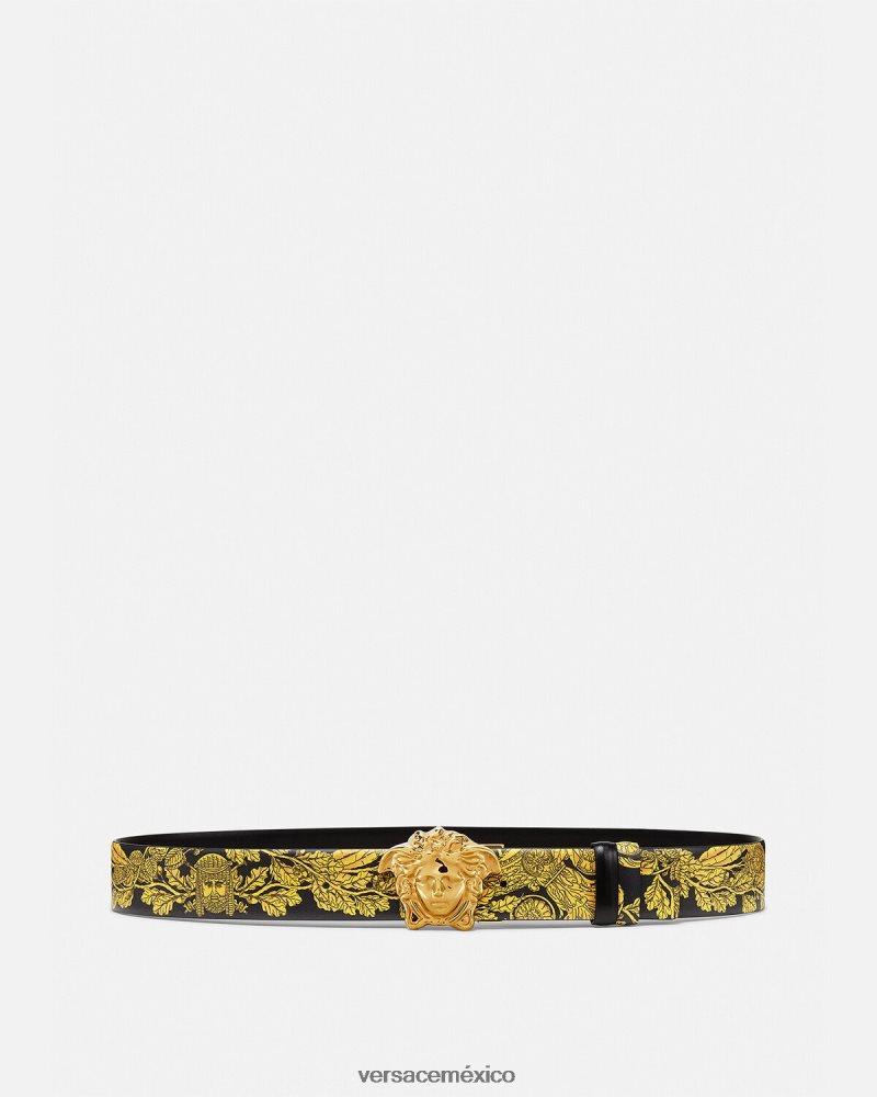 Versace cinturón reversible maschera barroco imprimir accesorios hombres 84626J1629
