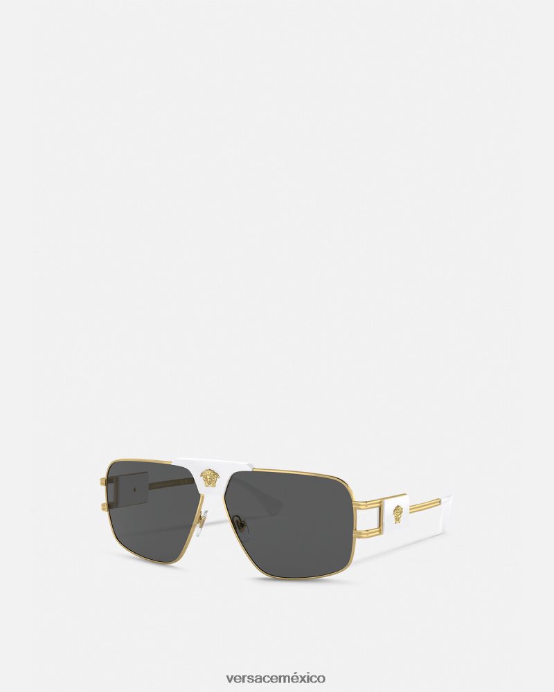 Versace gafas de sol de aviador de proyecto especial blanco accesorios hombres 84626J1682