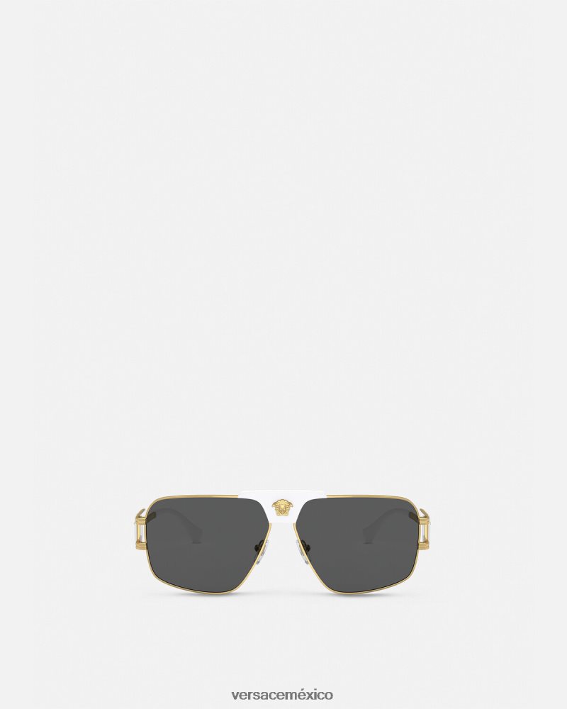 Versace gafas de sol de aviador de proyecto especial blanco accesorios hombres 84626J1682