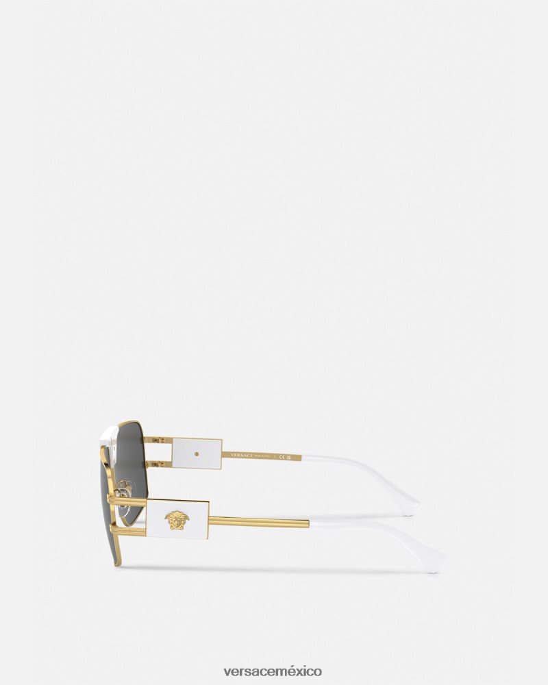 Versace gafas de sol de aviador de proyecto especial blanco accesorios hombres 84626J1682