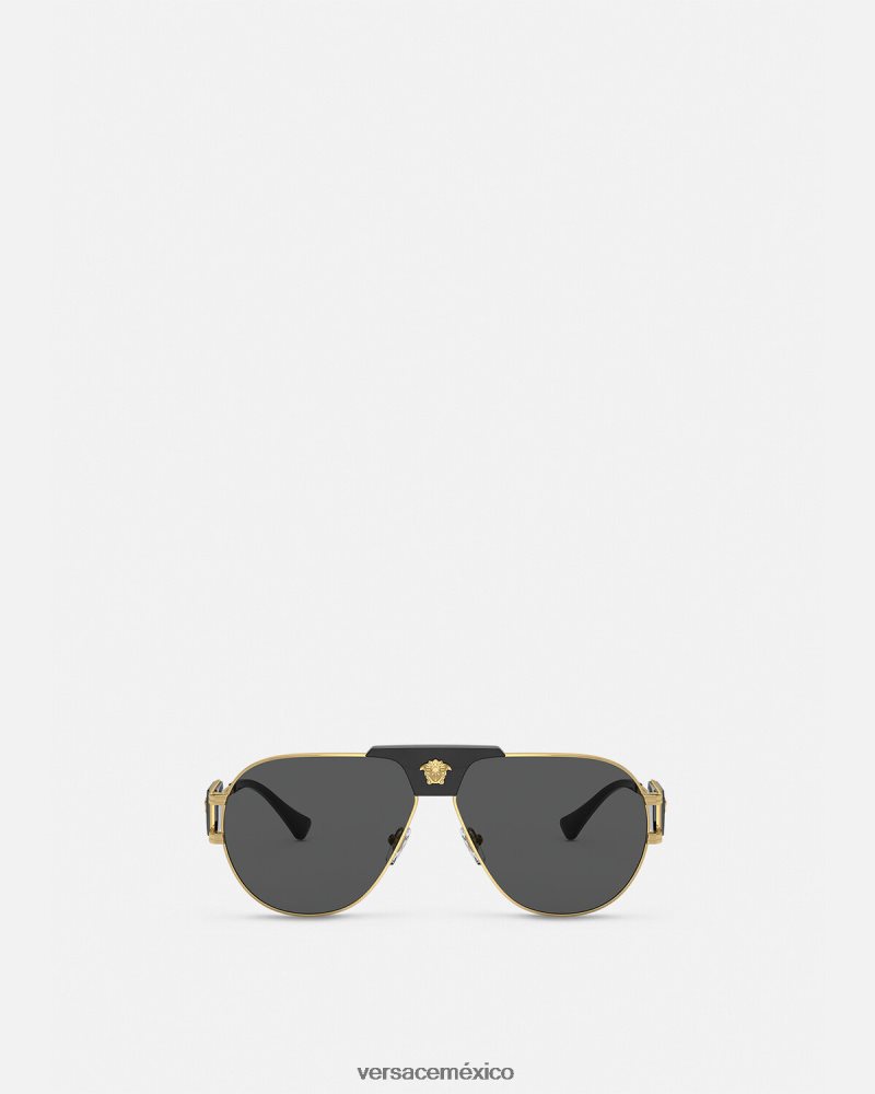 Versace gafas de sol de aviador de proyecto especial negro accesorios hombres 84626J1667