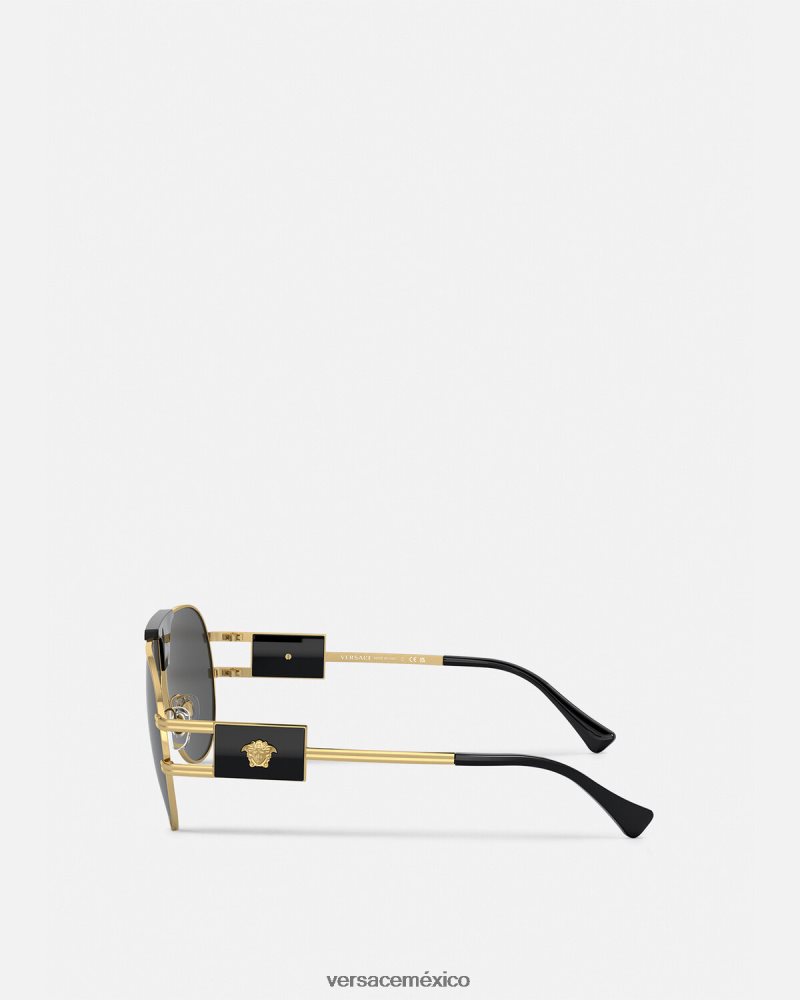 Versace gafas de sol de aviador de proyecto especial negro accesorios hombres 84626J1667