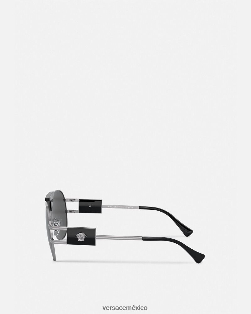 Versace gafas de sol de aviador de proyecto especial negro accesorios hombres 84626J1668