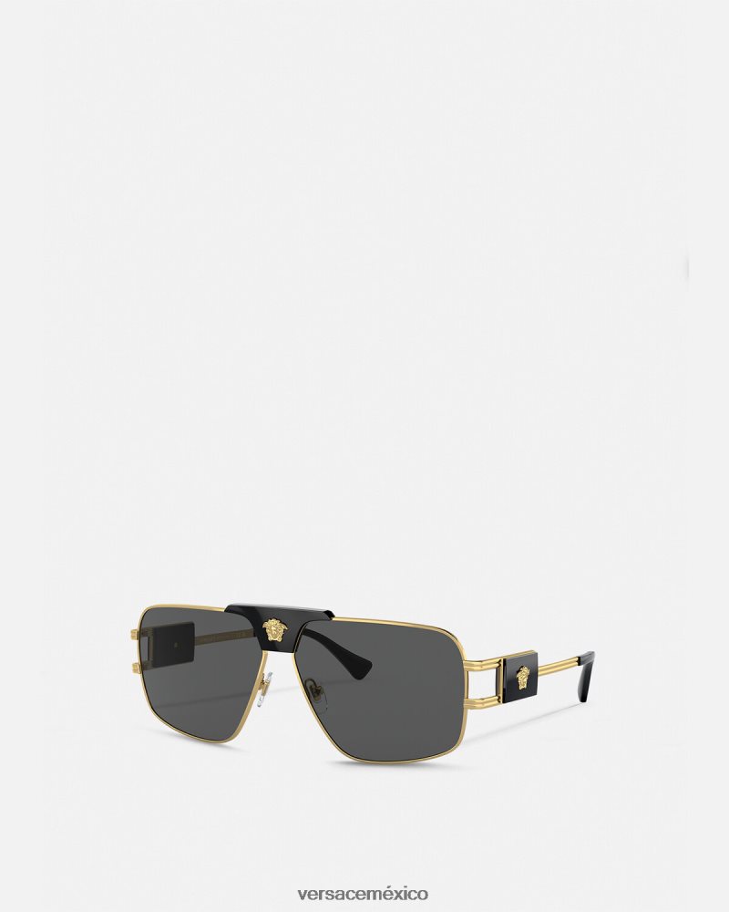 Versace gafas de sol de aviador de proyecto especial negro accesorios hombres 84626J1672