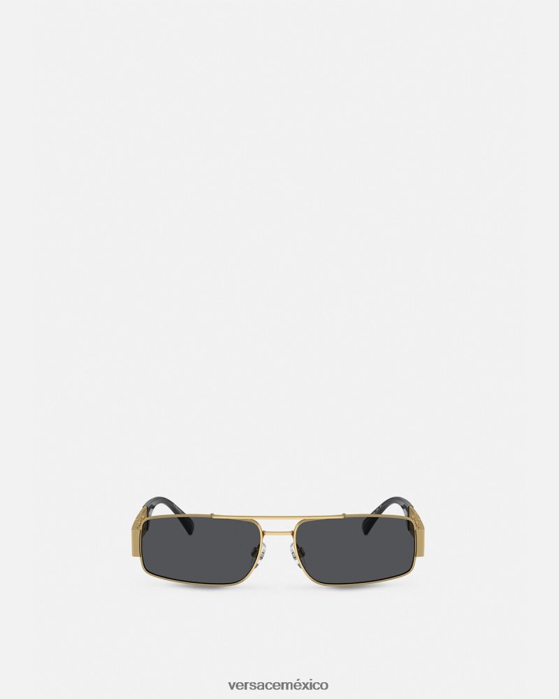 Versace gafas de sol greca oro negro accesorios hombres 84626J1676