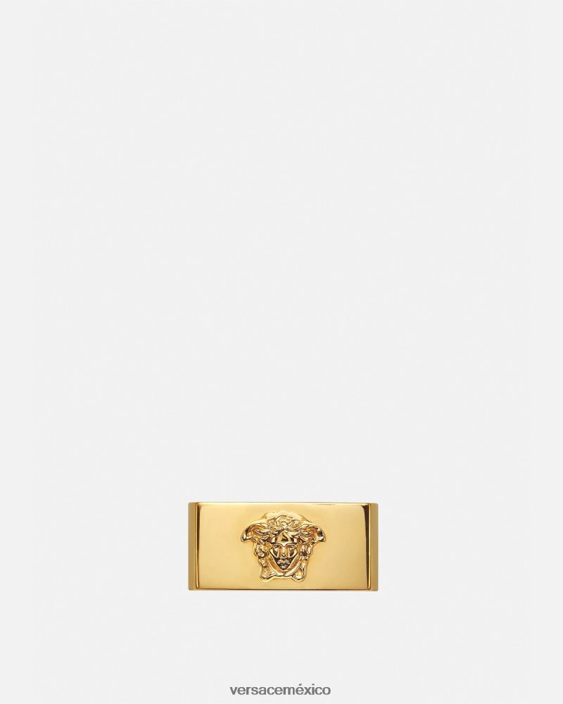 Versace anillo con logo de medusa oro accesorios hombres 84626J1694