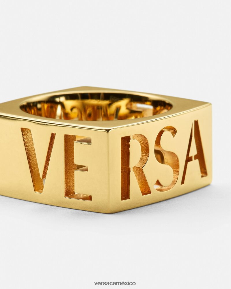 Versace anillo con logo de medusa oro accesorios hombres 84626J1694