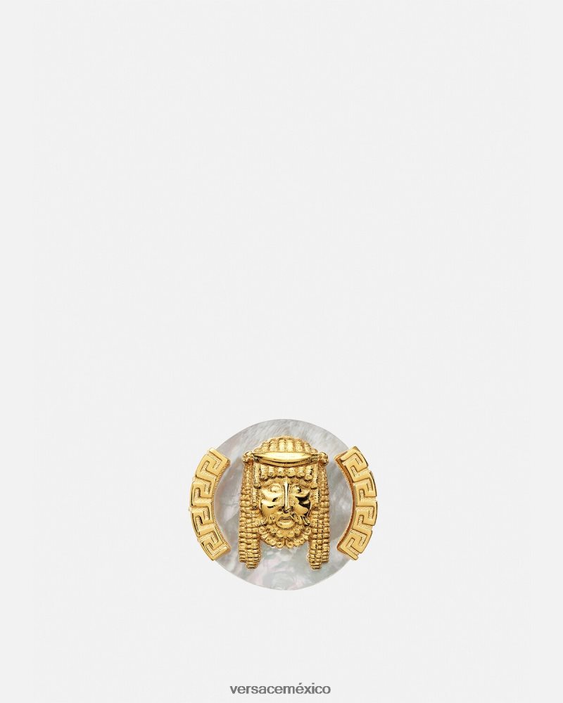 Versace anillo de nácar la maschera blanco accesorios hombres 84626J1695