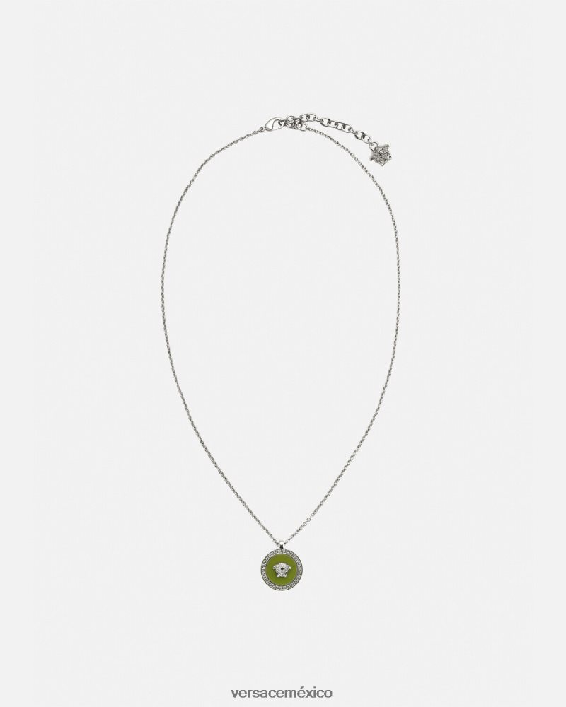 Versace collar con medusa esmaltada verde accesorios hombres 84626J1683