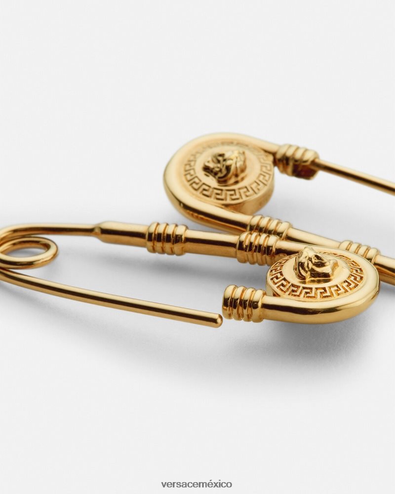 Versace pendientes de imperdible oro accesorios hombres 84626J1690