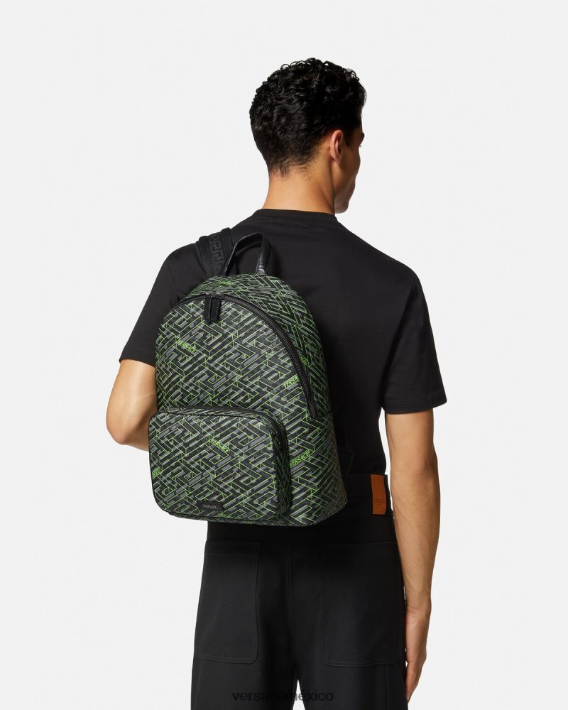 Versace mochila con la firma la greca imprimir bolsas hombres 84626J1488