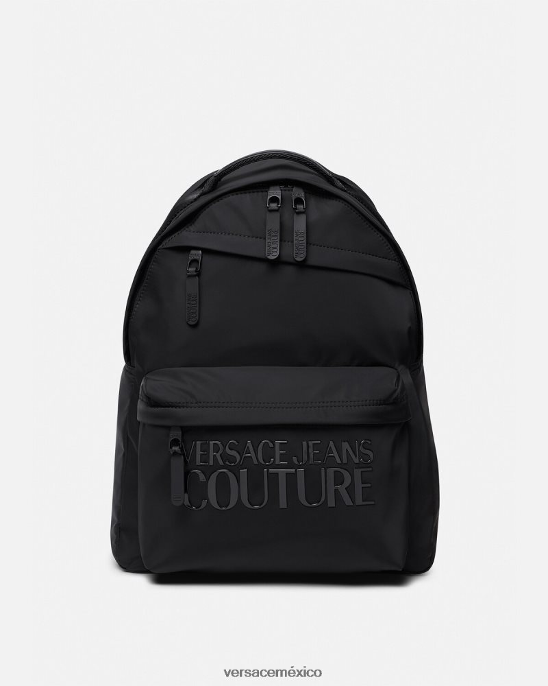 Versace mochila de alta costura con logo negro accesorios hombres 84626J2490