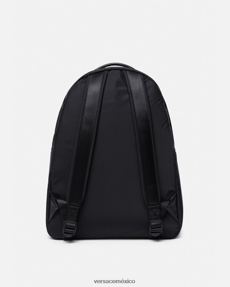Versace mochila de alta costura con logo negro accesorios hombres 84626J2490