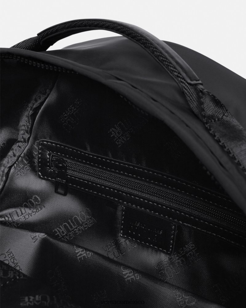 Versace mochila de alta costura con logo negro accesorios hombres 84626J2490