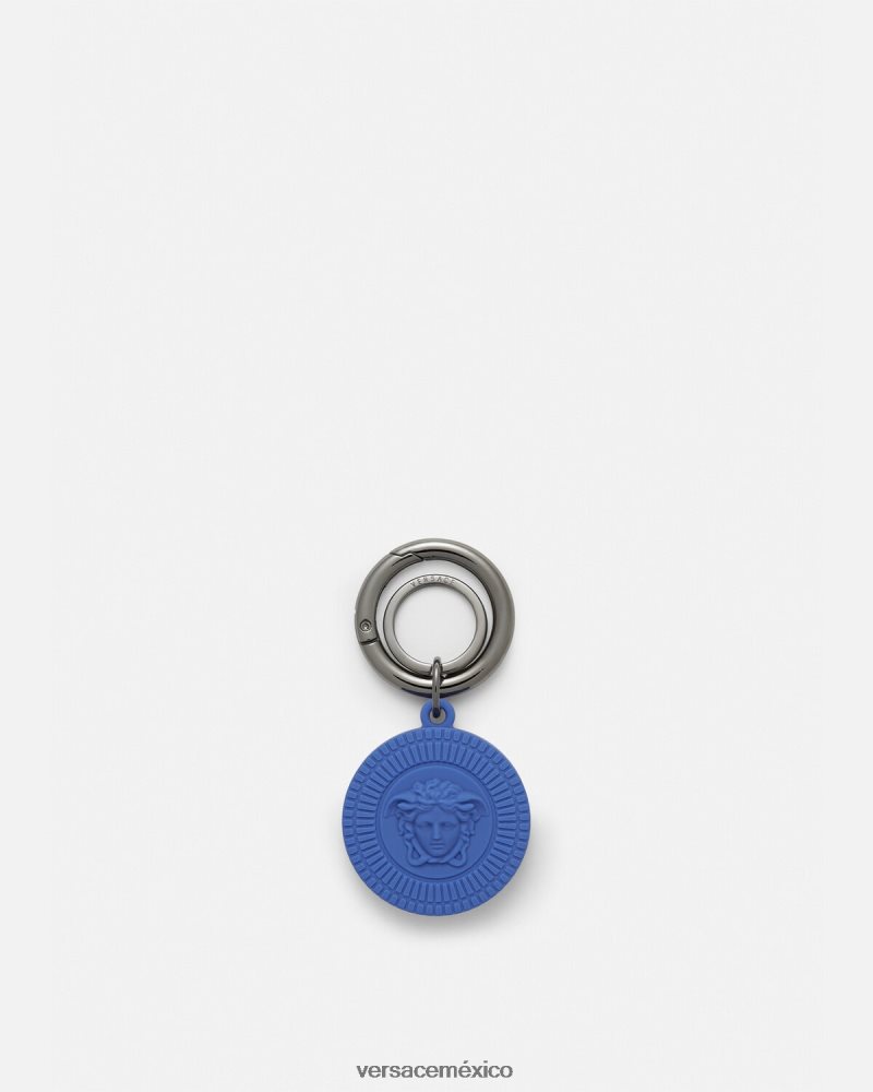Versace llavero con etiqueta de aire de medusa biggie azul accesorios hombres 84626J1654