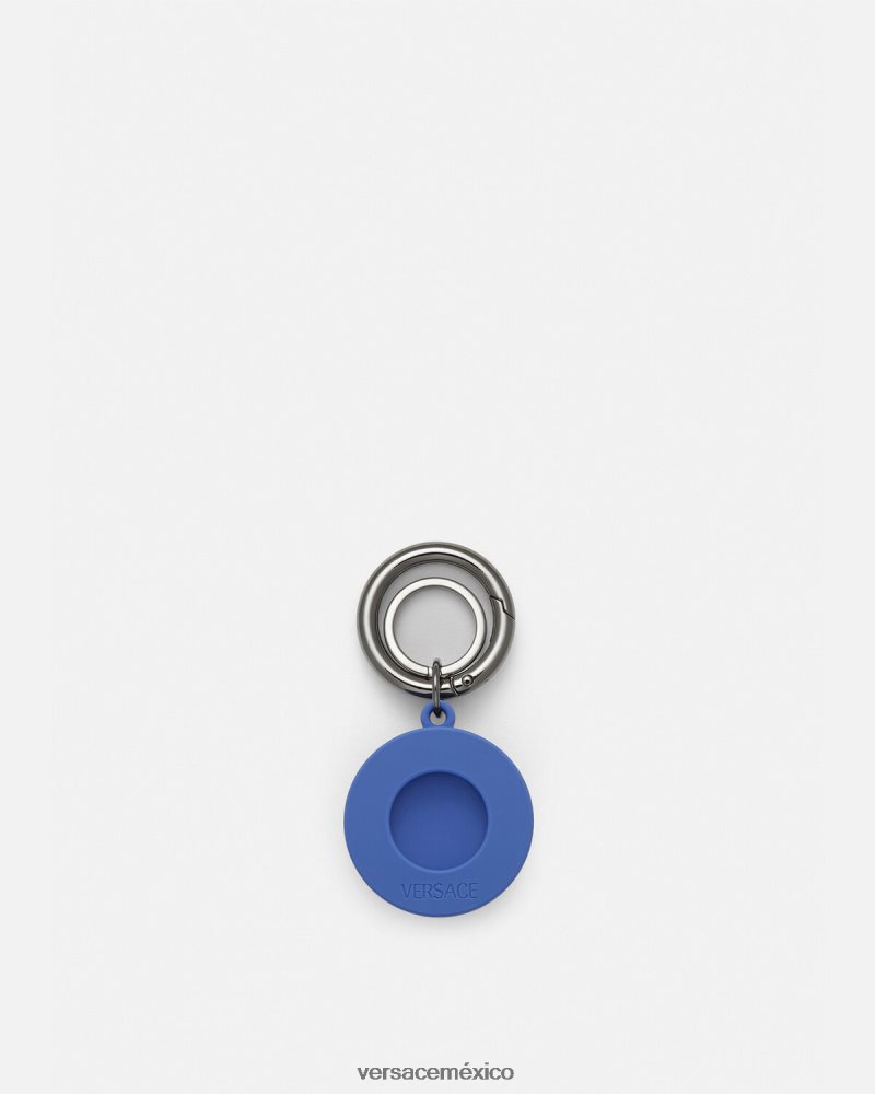 Versace llavero con etiqueta de aire de medusa biggie azul accesorios hombres 84626J1654