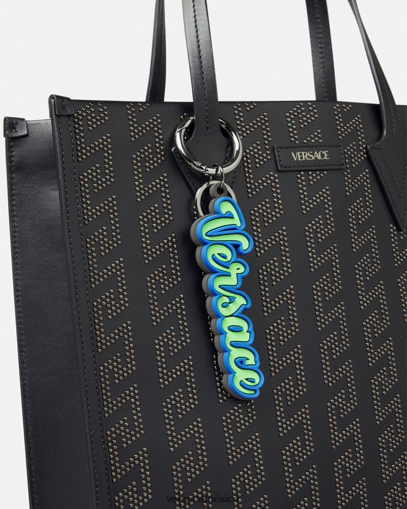 Versace llavero de silicona con logo universitario agua verde accesorios hombres 84626J1666