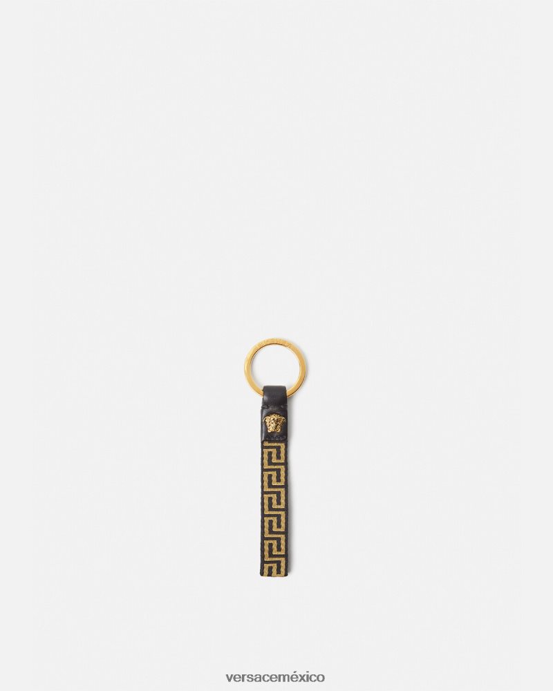 Versace llavero greca oro negro accesorios hombres 84626J1656