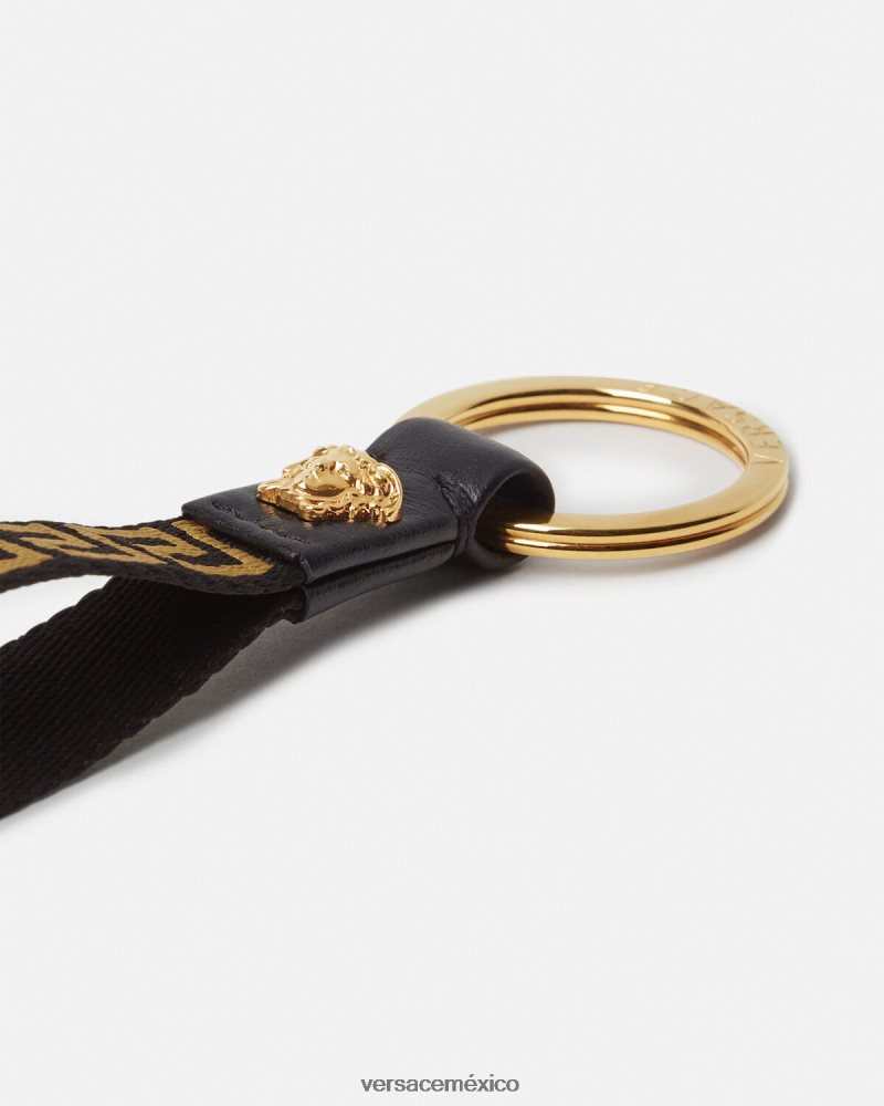 Versace llavero greca oro negro accesorios hombres 84626J1656