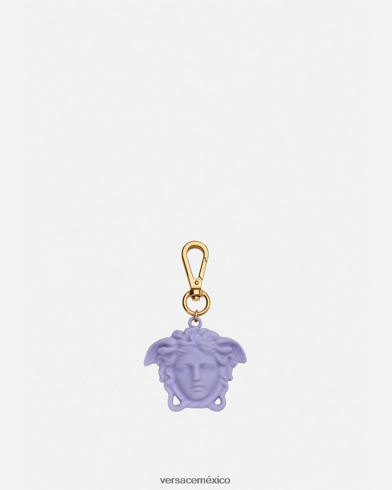 Versace llavero la medusa lila accesorios hombres 84626J1657