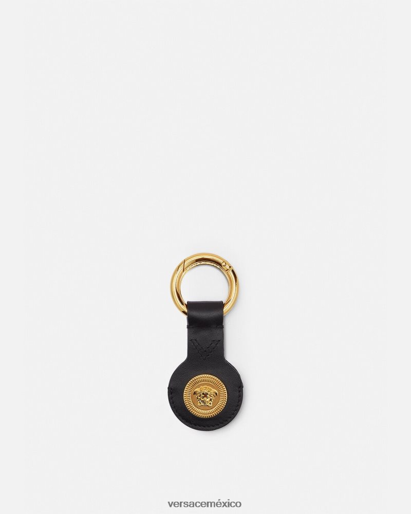 Versace llavero medusa airtag negro accesorios hombres 84626J1664