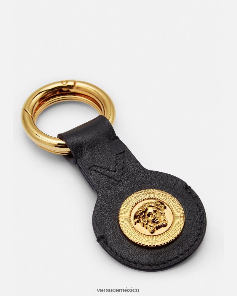 Versace llavero medusa airtag negro accesorios hombres 84626J1664