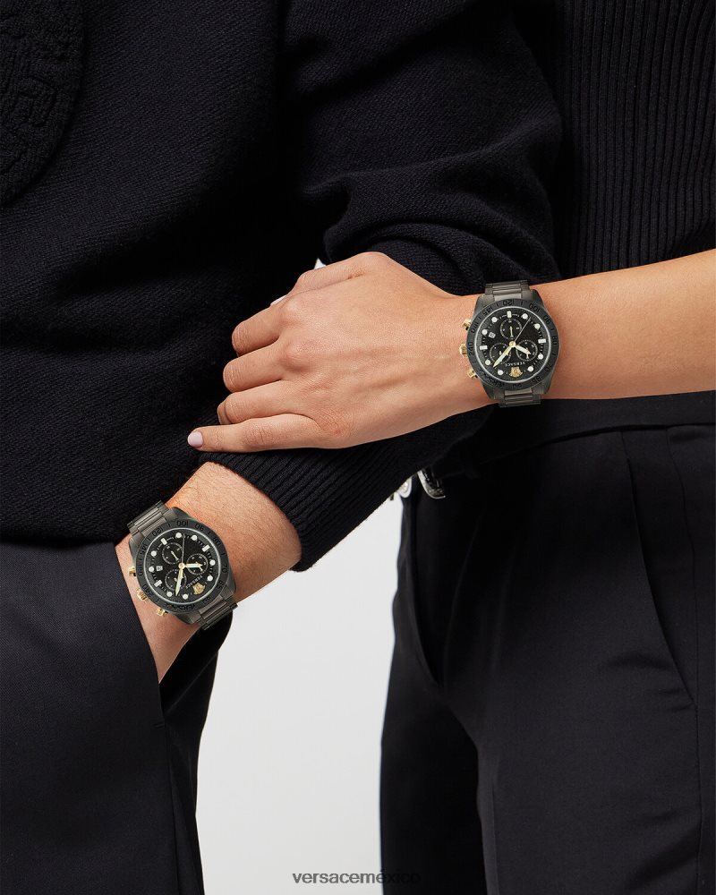 Versace reloj crono greca dome pnul accesorios hombres 84626J1705
