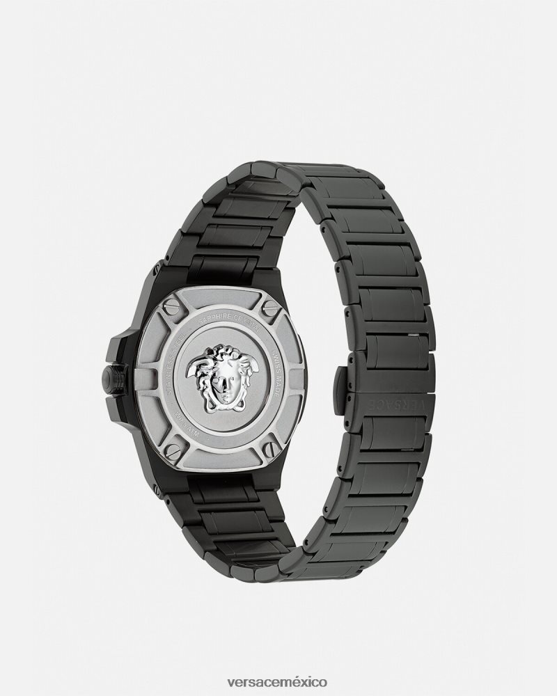 Versace reloj de reacción de greca negro accesorios hombres 84626J1711