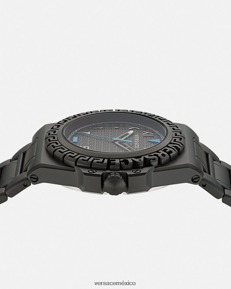 Versace reloj de reacción de greca negro accesorios hombres 84626J1711