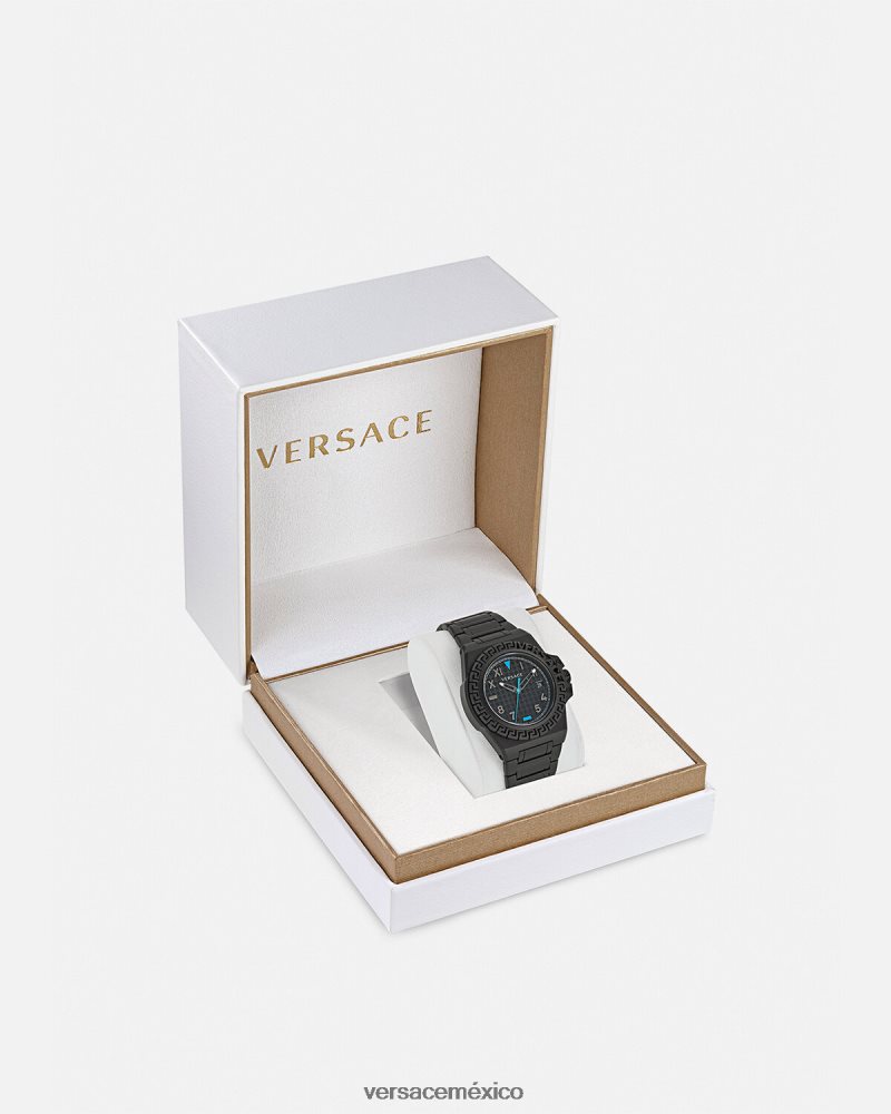 Versace reloj de reacción de greca negro accesorios hombres 84626J1711