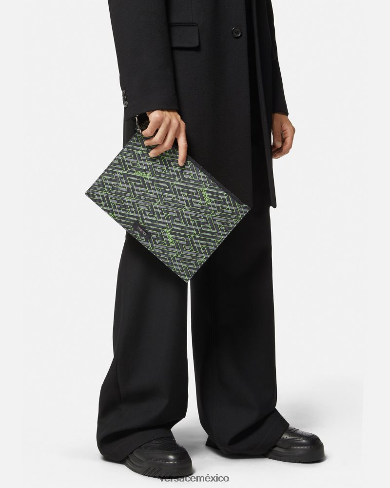 Versace bolsa con la firma la greca imprimir bolsas hombres 84626J1480