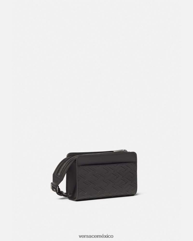 Versace bolso bandolera con firma la greca negro bolsas hombres 84626J1481