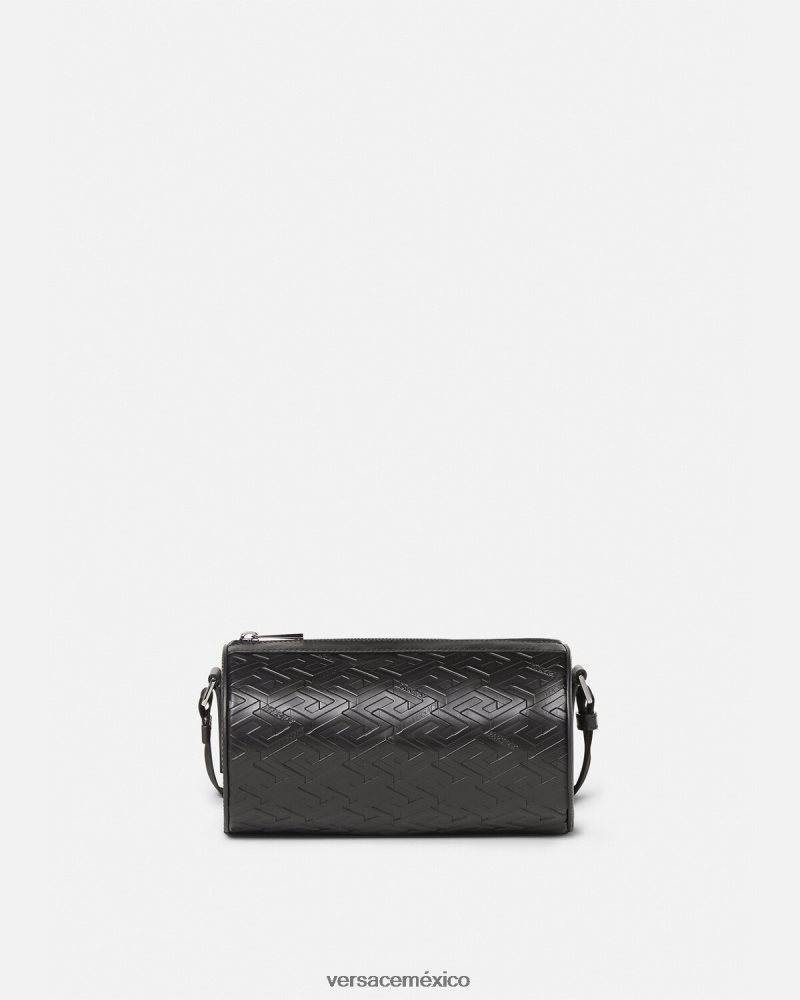 Versace bolso bandolera con firma la greca negro bolsas hombres 84626J1482