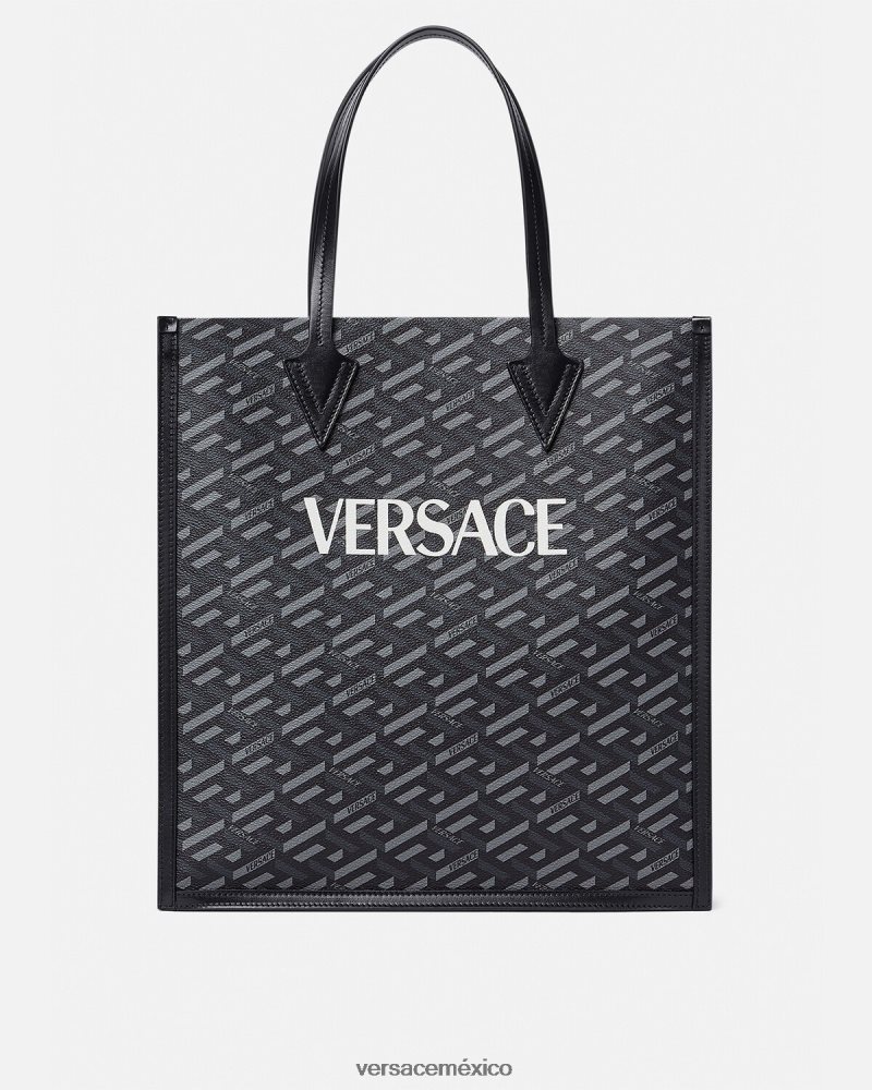 Versace bolso tote alto con firma la greca imprimir bolsas hombres 84626J1477