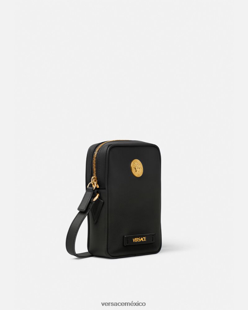 Versace bandolera pequeña con Medusa Biggie negro bolsas hombres 84626J1465